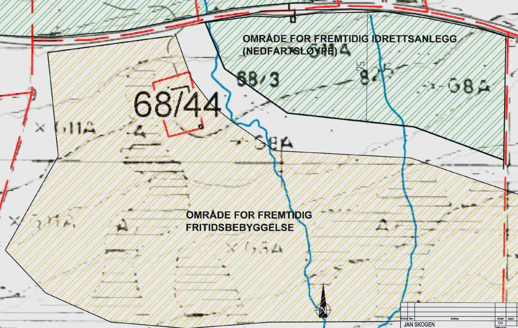 Søknaden innebærer at byggeområdet H10 reduseres fra 48 daa til 40 daa, men at den østlige delen av byggeområdet fyttes ca 50 meter nordover.