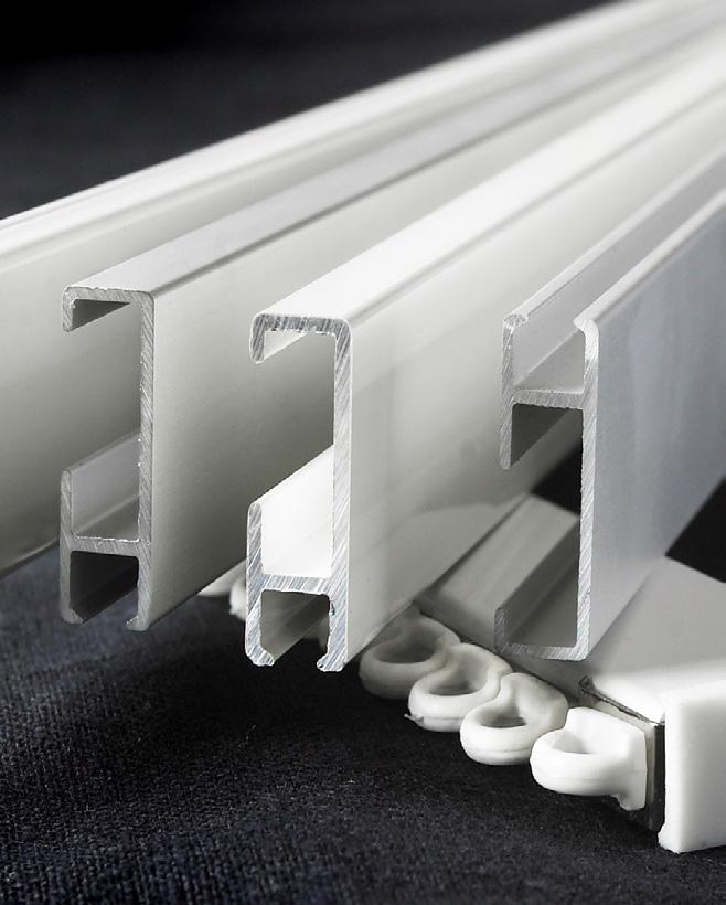 produkttype kappet etter mål konsept elite-skinne artikkelnummer 37000, 037003, 137000, 137003 farge hvit, aluminium materiale aluminium finish lakkert, plettert betjening manuelt montering tak,