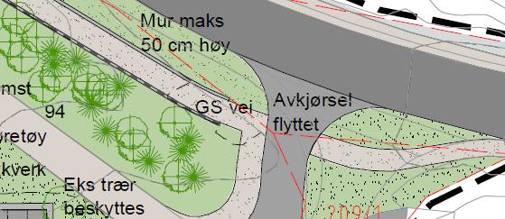 Ny og forbedret avkjørsel. Parkering. Det er mottatt merknader på parkingsproblemer i området, som fremmedparkering i gater o.l. Det er ikke dokumentert hvor disse bilene hører hjemme.