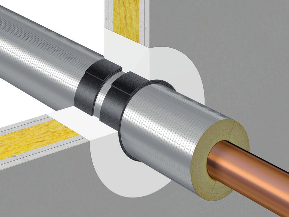 5 Branntetting rundt ventilasjonskanaler i vegg- og dekkekonstruksjoner avhenger av dokumentasjon for brannisolering av kanal ihht NS-EN 1366-1. Her med produktet U Protect Wired Mat 4.0 Alu1.