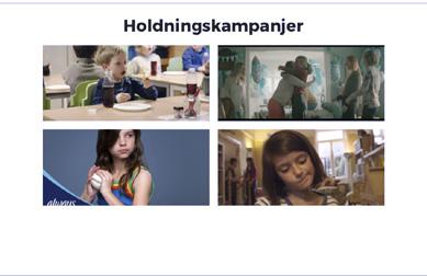 Leksjon 3 Side 5 av 5 OPPGAVE 3.4: HOLDNINGSKAMPANJER Hvor stor påvirkningskraft har holdningskampanjer på dere? Se eksempler og diskutèr.