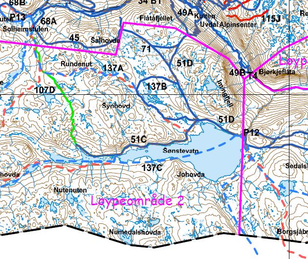 Oversikt over endring av løypetraséer på Imingfjell gjennom planprosessen Planforslag lagt ut til 2. gangs høring Rådmannens forslag til 2.