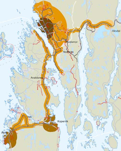 3.5. Tetthet i nye boligområder Tetthet ved boligbygging på nytt areal For å beregne gjennomsnittlig arealutnyttelse i nye boligområder, er det tatt utgangspunkt i antallet boliger som er bygget i