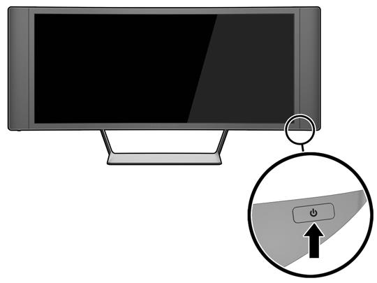 3. Trykk på av/på-knappen som er plassert under den høyre høyttaleren for å slå på skjermen.