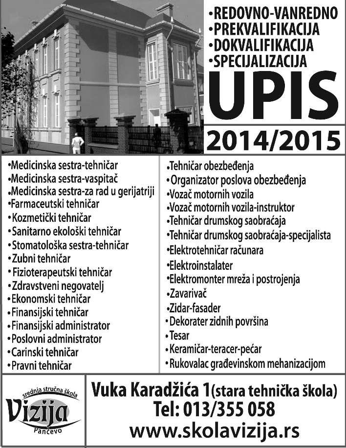 22 Четвртак, 20.новембар 2014. ОГЛАСИ marketing@pancevac-online.rs СТАНОВИ ПОНУДА КОТЕЖ 2 80 м 2, III, ЦГ, 46.000, договор. Олимп, 351-061, 063/274-951. (184560) СОДАРА, 78 м 2, IV, ТА, трособан, 35.