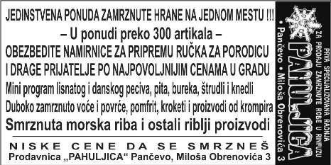 Четвртак, 20.новембар 2014. ОГЛАСИ marketing@pancevac-online.rs 23 СТАНОВИ ПОНУДА ЗЕЛЕНГОРА, мањи двособан, ТА, II, укњижен, 23.000, договор. Нишић, 362-027, 064/206-55-74.