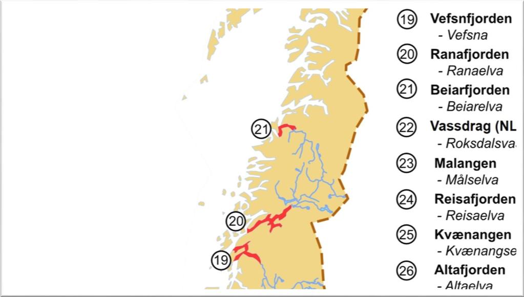 FN oppfordrer kommunen til nøye å vurdere å legge ut disse fjordområdene til formålene «Naturområdet»(sosi kode 6600) eller «Friluftsområde»(sosi kode6700).