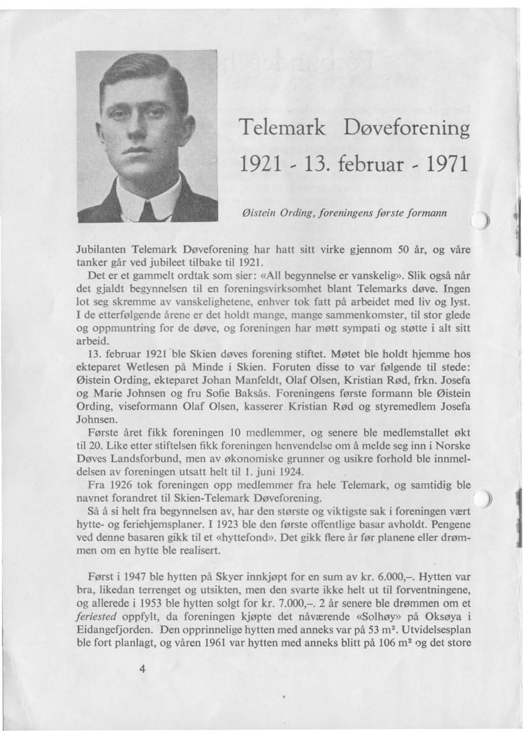 Telemark Døveforening 1921 ' 13.