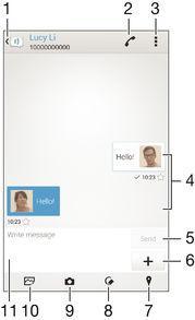 Meldinger og chat Slik leser og sender du meldinger Meldinger-appen viser meldingene som samtaler, noe som innebærer at alle meldingene som er sendt til eller mottatt fra en bestemt mottaker, vises