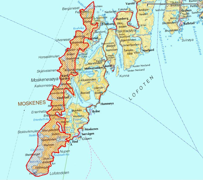 3 GENERELT OM UTREDNINGSOMRÅDET 3.1 Avgrensning av utredningsområdet Utredningsområdetdekkeretarealavca.106km 2.