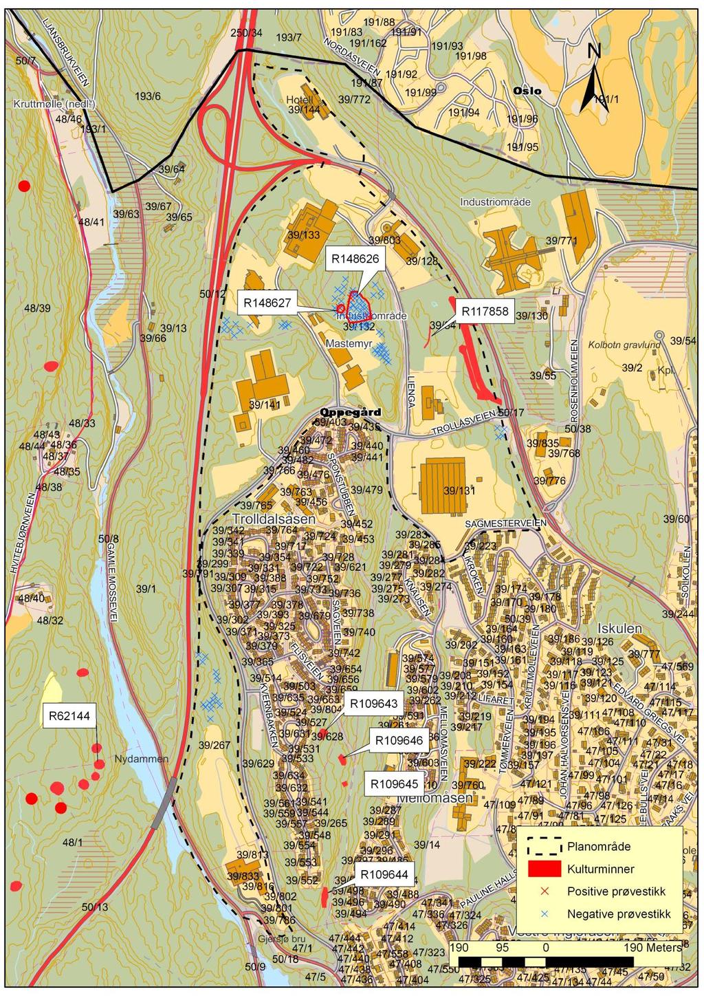 Mastemyr industriområde Kart 1 Oversiktskart/satellittbilde med