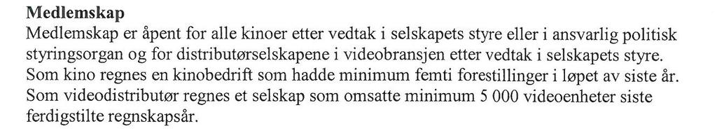 Sak 4/14 Sak 4/14 INVITASJON TIL Å TEGNE MEDLEMSKAP I FILM & KINO Arkiv: C34 Arkivsaksnr.: 14/24 Saksbehandler: Jens Jørgen Jensen Behandling av saken: Saksnr. Utvalg Møtedato 1/14 Driftsstyret 25.02.