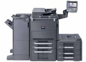 UTAX 6505ci MFP Multifunksjon, Farge Dokumentmater: 270 ark Papirmagasin: 2x500 + 1x150 + 1x3000 + 2x1500 Papirformat: A6R - A3+ Stiftesorterer til 4000 ark i mottak Papirvekt: Universal kassett: