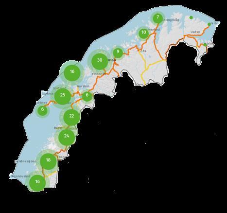 Tunneler i region nord Mange tunneler på vegnettet i Nord-Norge Veg Antall tunneler Pr. august2017 Kilde: Nasjonal vegdatabank Samlet lengde tunnelløp i km Gj.