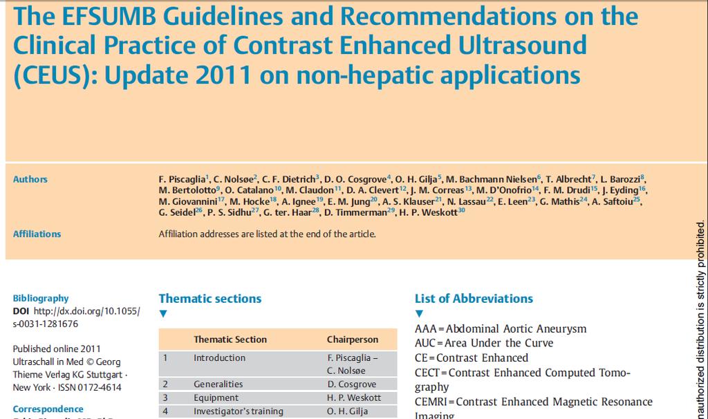 New Guidelines for CEUS 2011