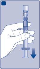 Dersom du trenger mer enn ett hetteglass for at du skal få full dose, gjenta trinn A til J med ytterligere hetteglass, hetteglassadaptere og ferdigfylte sprøyter inntil du har oppnådd din nødvendige