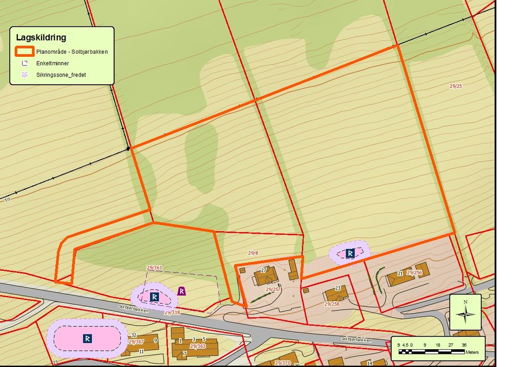 Oversiktsbilete med området for Lok 1. Figur 31. Kart med tidlegare registrerte lokalitetar (ID 122422 og 122431) og Lok 1.