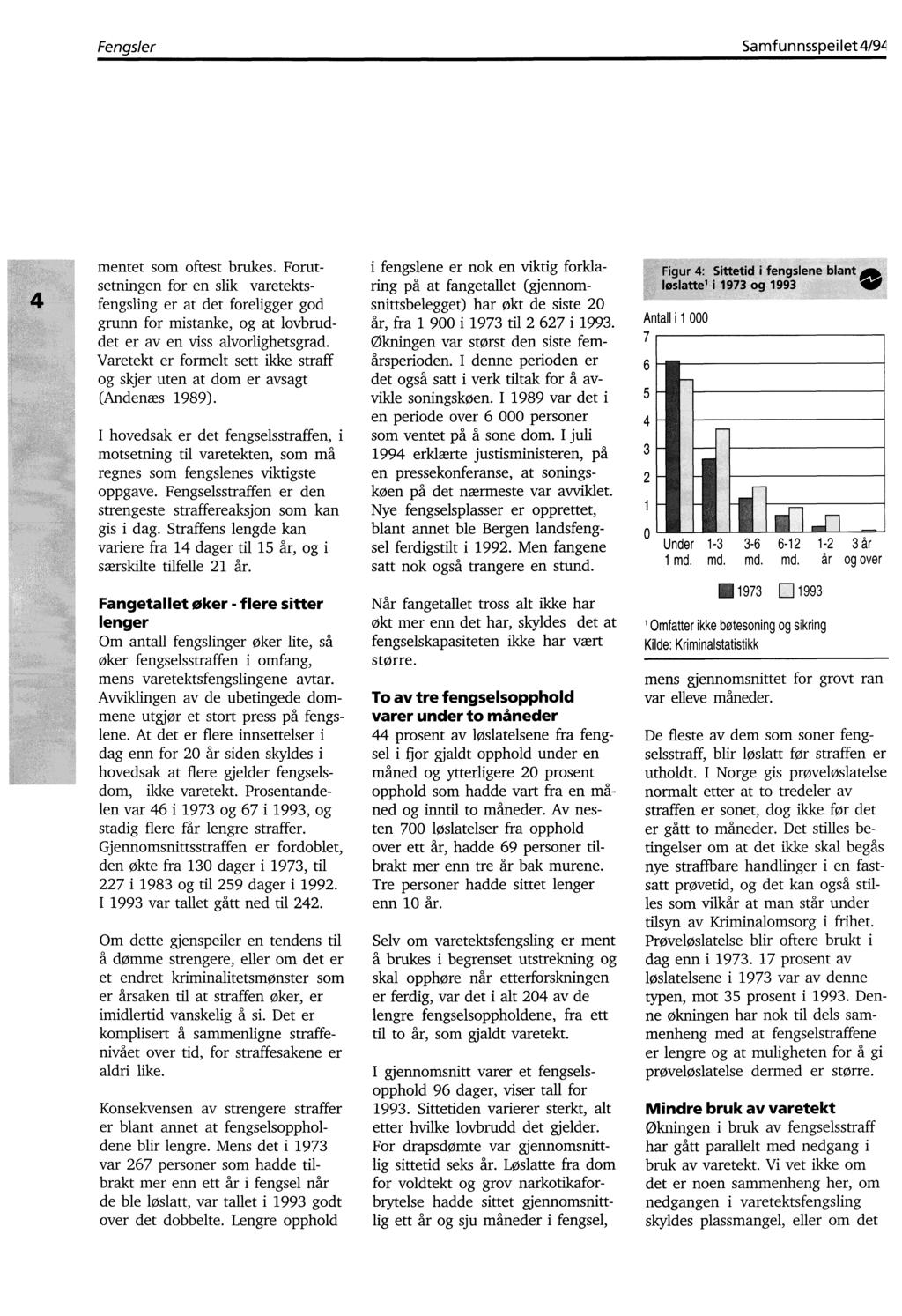 Fengsler Samfunnsspeilet 4I9 mentet som oftest brukes. Forutsetningen for en slik varetektsfengsling er at det foreligger god grunn for mistanke, og at et er av en viss alvorlighetsgrad.