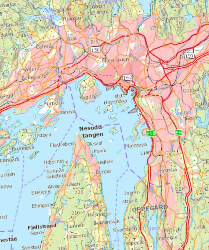 35 VEDLEGG 2 EKSEMPLER PÅ GODE OVERGANGSSTEDER BUSS BÅT Nesodden Nesodden kommune ligger på en halvøy sør for Oslo sentrum.