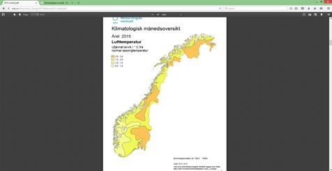 11.1 Tegn til klimaendringer Langtidsstatistikk og klimanormal for temperaturer og nedbør på Østlandet Fra slutten av 1800-tallet er det foretatt observasjoner av temperaturer og nedbør i hele landet.