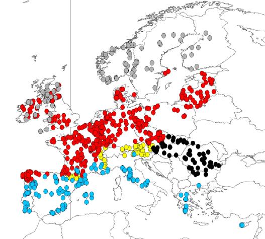 Eksempel 1: Regionvis interkalibrering i Europa Ferskvatn Geografiske interkalibreringsgrupper (GIG) Ferskvatn: Norge i Northern GIG (SE, FI, UK, IE) Kyst: Norge i Atlantic GIG Norges GIG: Kyst