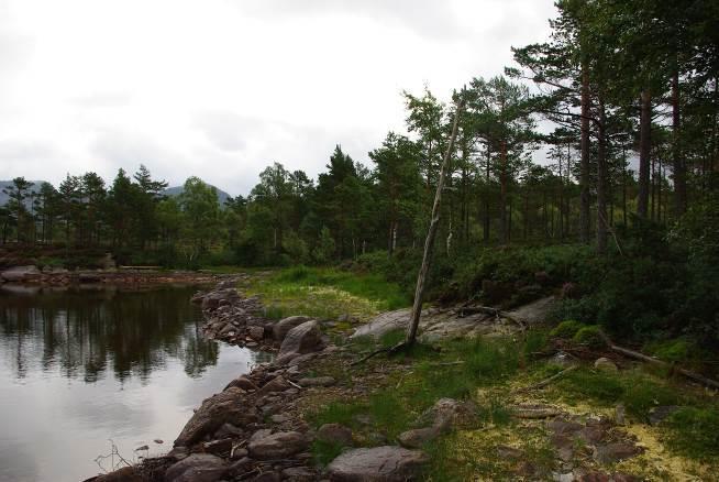 består av gneis og