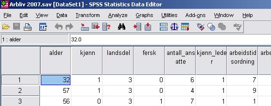 Alle analysekommandoene finner du ved å klikke