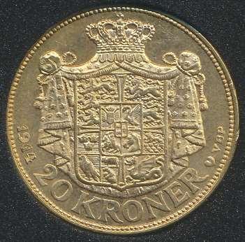 ..................... 1 200 Danmark Frederik VIII 20 kroner GULL 1912 Kval 0/01.