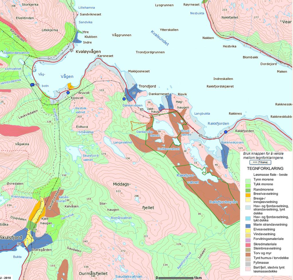 Grunnvannsundersøkelser i Kvaløyvågen-Tronjord-Risvik 7 Kvaløyvågen vv. Kjosvoll vv. Trondjord vv.