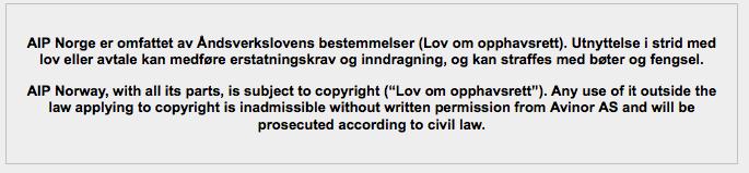 AIP Avinor utgir dokumentene, de påstår copyright NOU-utredning fra 1993: Offentlig informasjon som