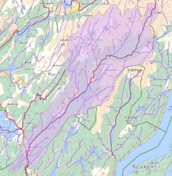 Snaufjellandel (%) 15,9 31,5 Hydrologisk regime Middelavrenning/ midlere årstilsig Mest vinteravrenning tørt om sommeren 0,43 m³/s 4,80 m³/s 88,8 l/s km² 95,0 l/s km² 13,44 mill. m³ 151,3 mill.