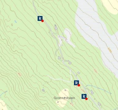 Tema Beskrivelse / vurdering Konsekvens Landskap Området ligger 950 1050 moh. Terrenget er vestvendt faller med 1:4 1:6, det øvre partiet myrdrag slakere, det nedre partiet brattere.