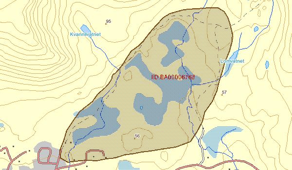 Naturbase dokumentasjon Biologisk mangfold BA00006768, Hasvikmyra Kommune Områdebeskrivelse Hasvik Hasvikmyra ligger nordøst for Hasvik.