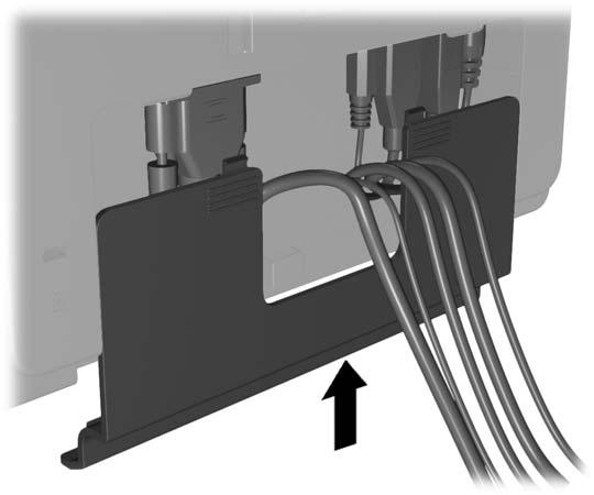7. Fest dekselet for kabeltilkoblinger på baksiden av skjermen.