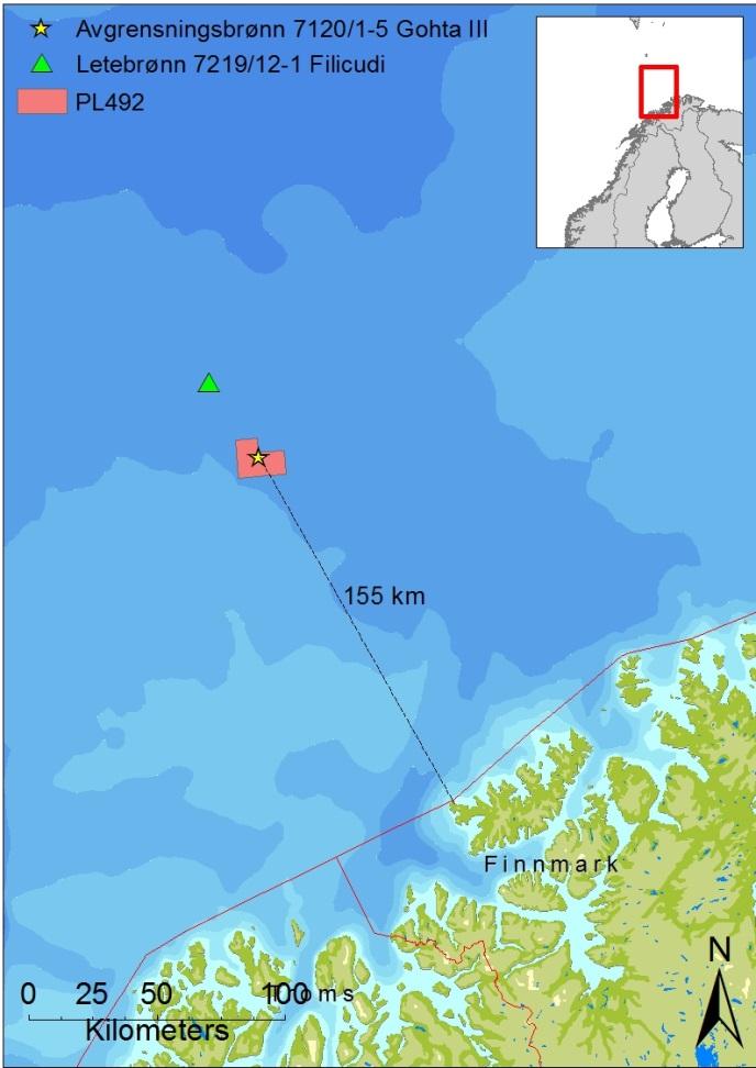 1 INNLEDNING 1.1 Aktivitetsbeskrivelse Lundin Norway AS (heretter Lundin) planlegger boring av avgrensningsbrønn 7120/1-5 Gohta III i PL492 i Barentshavet. Brønnen ligger ca.