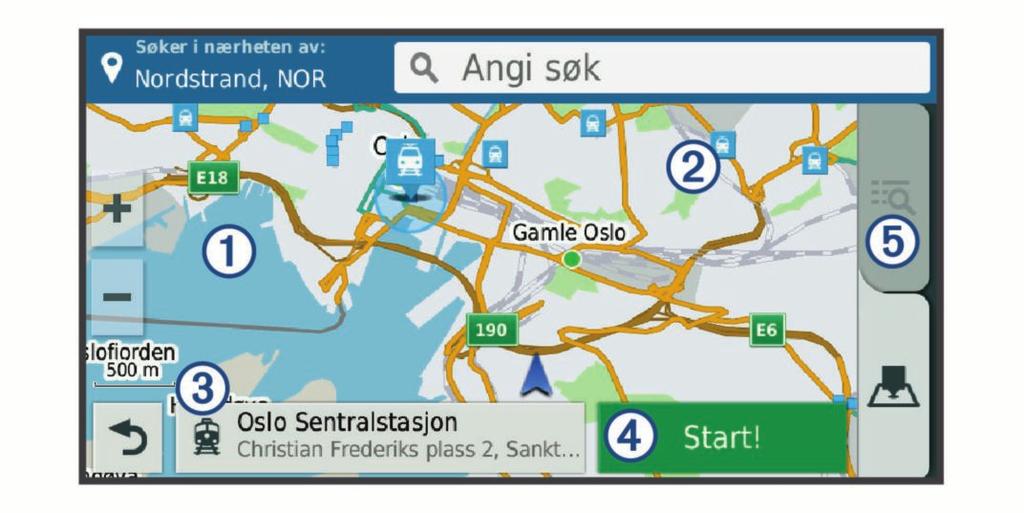 Navigere til interessepunkter inne på et sted MERK: Denne funksjonen er kanskje ikke tilgjengelig i alle områder eller på alle enhetsmodeller.