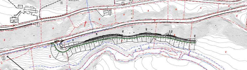 Vegløysing dei tre alternativa Dei 3 vegalternativa er nedanfor skisserte fram til planlagd nordgrense for massedeponiet.