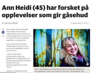 OPPLEVELSER I NORD - 23 UTVALGTE MEDIEKLIPP En reiselivsnæring i verdensklasse? Nei! Stavanger Aftenblad 3. april 2017 Kompetanse i reiselivet Gudbrandsdølen Dagningen 22.