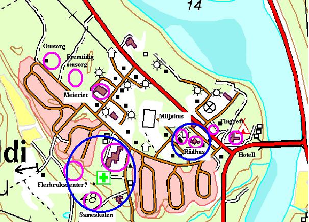 Tabell 5.5. Forslag til løsning for etablering av to nærvarmesentraler ved Tana bru. Fig 5.3.