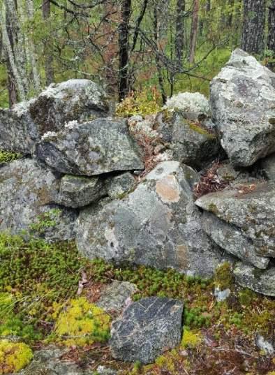 B Detalj av oppmuringen av