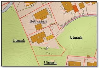 Figur 8 Oversikt over hva tomten grenser til. Kart hentet fra norgeskart. BAKGRUNN Hagen ble etablert tidlig på 1980-tallet og i 1984 kjøpte Ingvild Austad bolighuset.