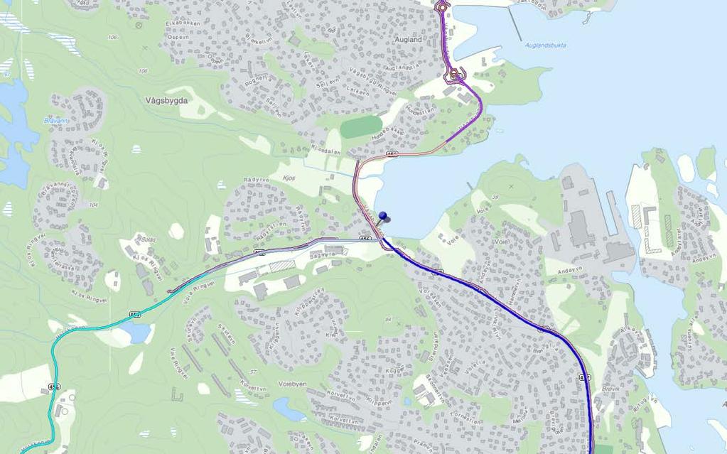 4.2.1 Problematikk knyttet til Vågsbygdtrafikken Det er funnet at RTM beregner (for) mye trafikk til Vågsbygd.
