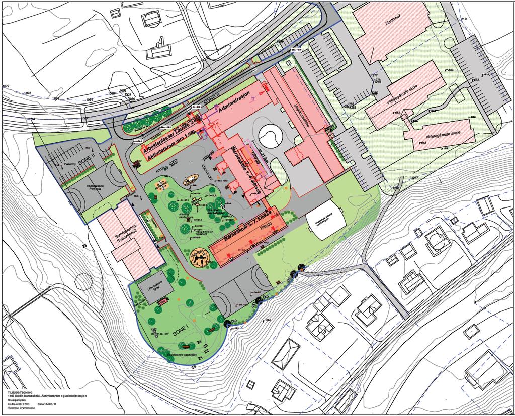 i sammenheng med planlegging og oppføring av nye skoler og barnehager, samt rehabilitering av eksisterende bygg. 1.3.