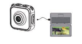 Begynn å bruke 1.Lad opp det innebygde litiumbatteriet Kameraet er utstyrt med et eksternt 3,7 V litiumbatteri.