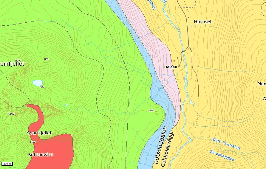 6.2 Naturgrunnlaget 6.2.1 Berggrunn og sedimentforhold I henhold til NGU s berggrunnskart består berggrunnen i influensområdet av harde bergarter i nedre deler av influensområdet slik som kvartsitt og gneis.