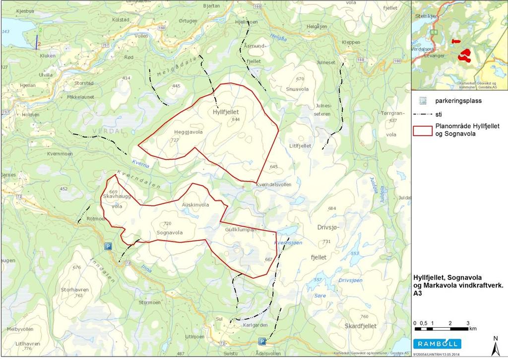 19 Turer Adkomsten til planområdet Hyllfjellet er lettest fra nord og nordvest. Fra nord går det merket sti fra Hjellmoen og sørover mot planområdet.