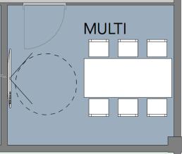 2 Kabel-luke i metall, samme farge som bordtopp, med enkel tilgang til nettverk og kontakter.