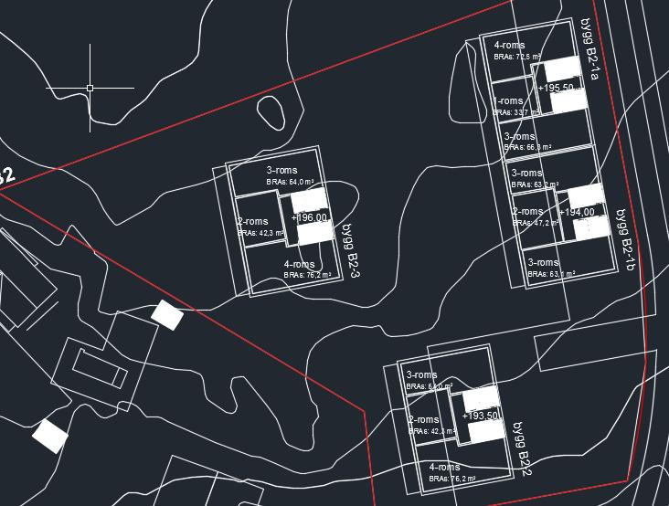 Totalt vil 26 av 61 leiligheter (43 %) ha støynivå under grenseverdi utenfor et vindu. Totalt uteareal på terreng med beregnet støynivå under grenseverdi er ca. 3 000 m 2.