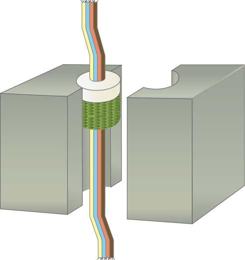 detaljtegning KABLER BRANNMOTSTAND EI 90 KABLER BRANNMOTSTAND EI 180 dybde 20mm Kabler i bunt Ø30mm på Kabler i bunt Ø30mm 40mm 45mm, tilsvarende på på