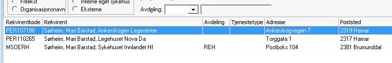 NHN Adresseregister for eksterne rekvirenter Søk og adressering i primærhelsetjenesten Til fastleger/legekontor er det fremdeles personer man skal adressere til. NB Ny rekvirentkode NB!